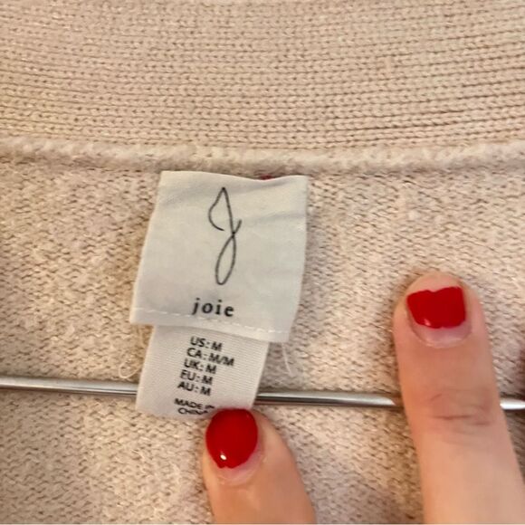 Joie Cozy Beige Button-Up Cardigan Medium - Picture 3 of 5